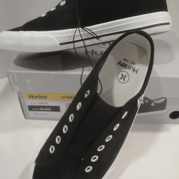 Hurley Slip-on Women's sneakers Classic Canvas NIB Black Size 6 - Picture 6 of 9